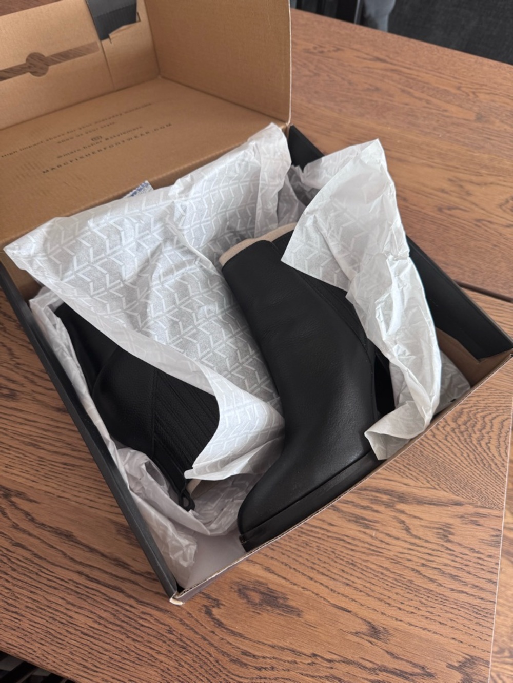 Marc Fisher Alva Black Leather Pointed Ankle Booties - Picture 8 of 8